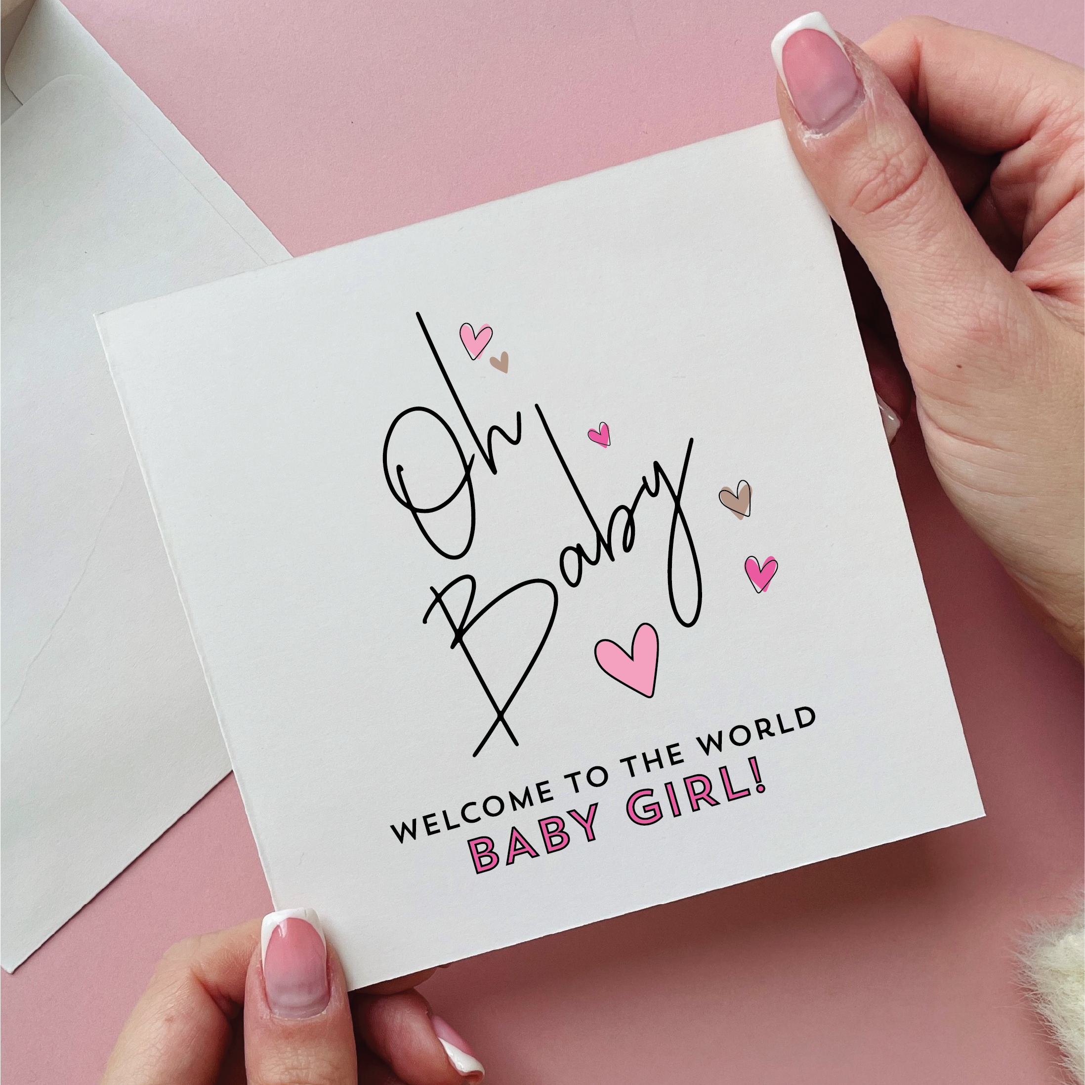 Oh Baby New Baby Girl Card