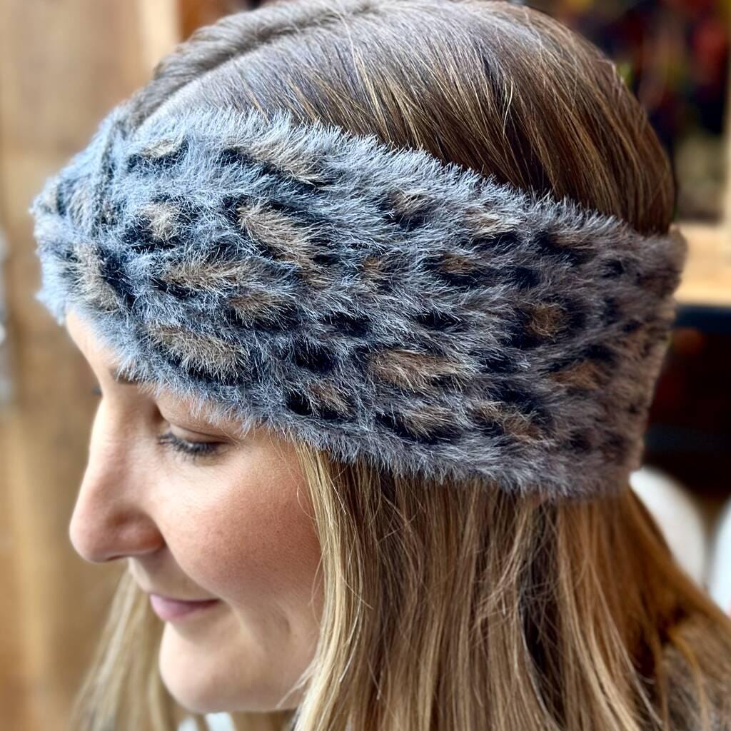Cosy Leopard Print Winter Headband