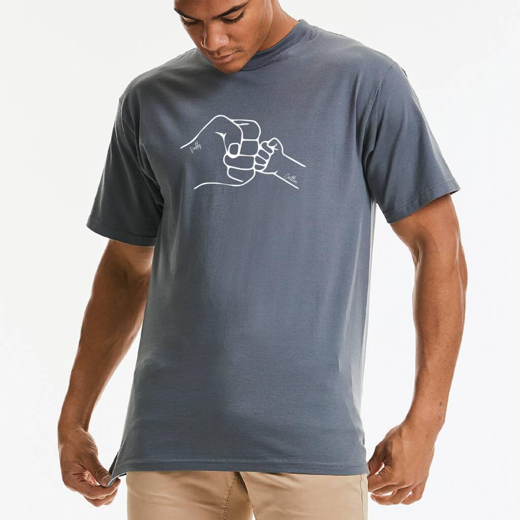 Personalised Daddy And Child Fist Bump T Shirt