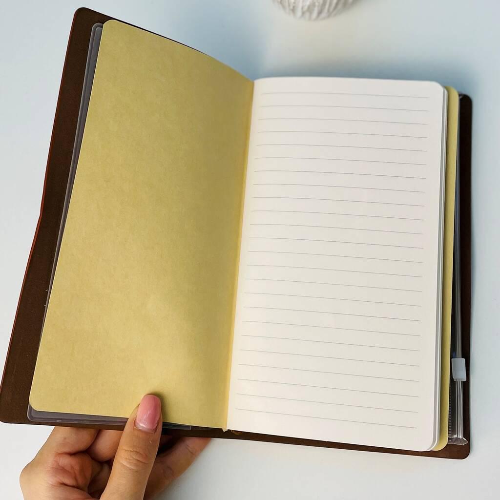Personalised Leather World Map Travel Journal
