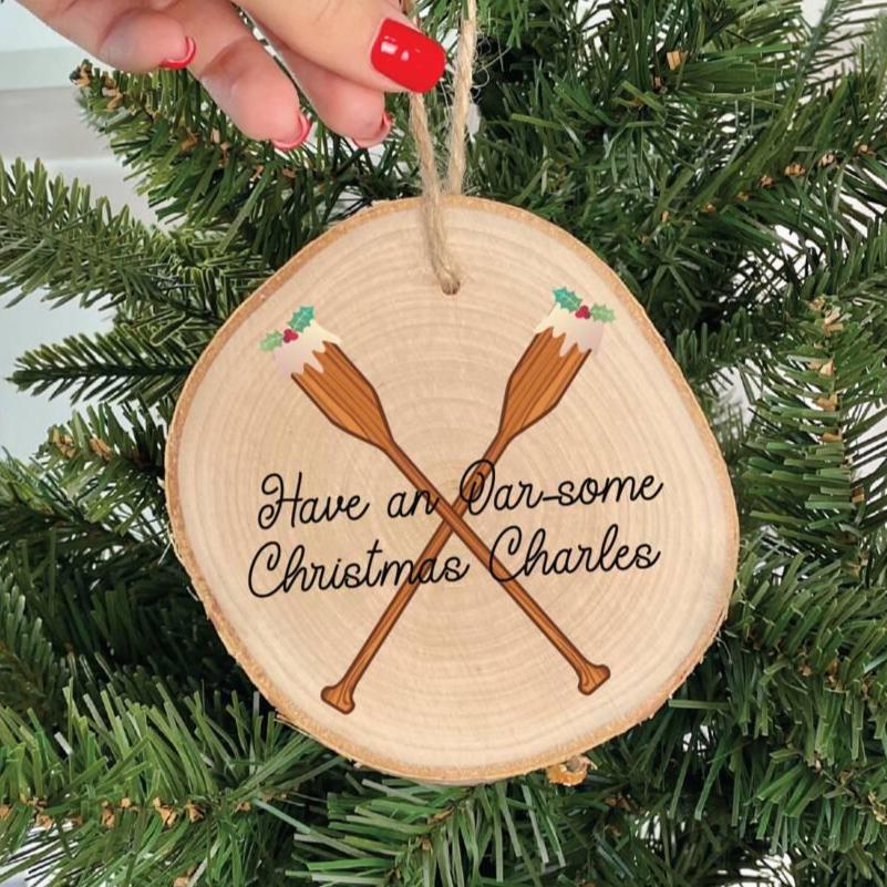 Personalised Rowing Christmas Pudding Decoration