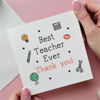Best Teacher Ever Drawing Card