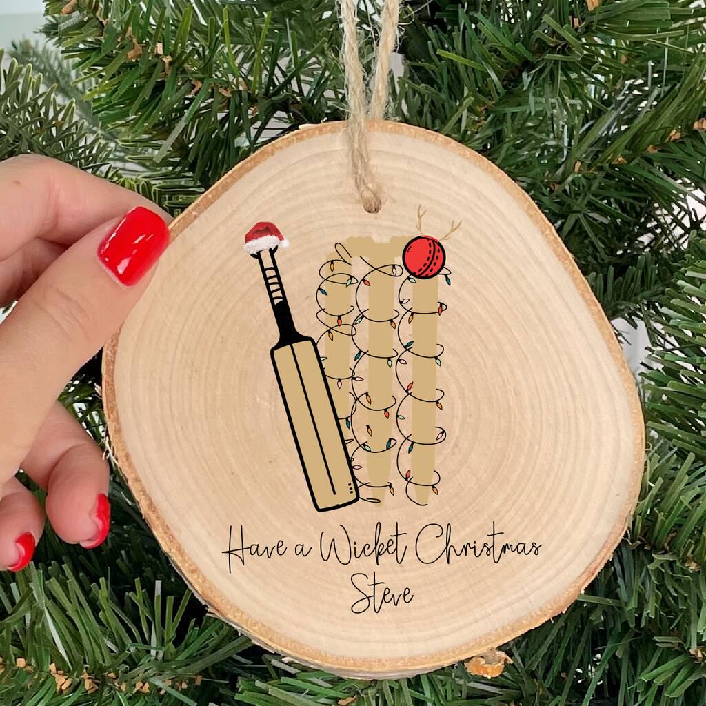 Personalised Cricket Christmas Decoration