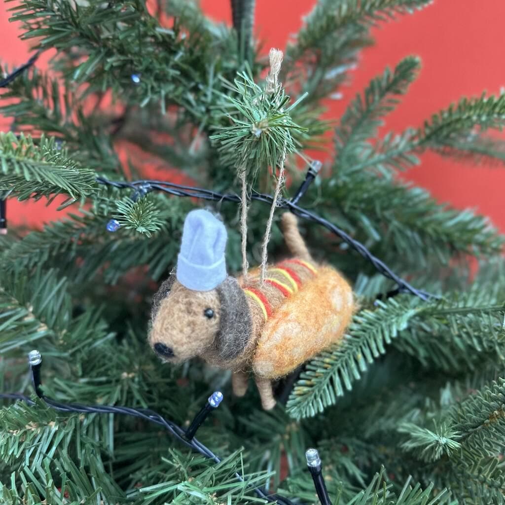 Personalised Hot Sausage Dog Christmas Decoration