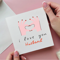 I Love You Husband Heart Hands Card