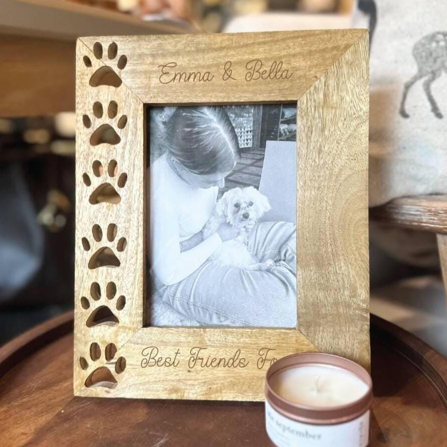 Personalised Paw Print Photo Frame