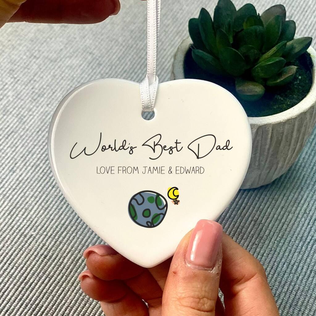 Personalised World's Best Dad Ceramic Decoration