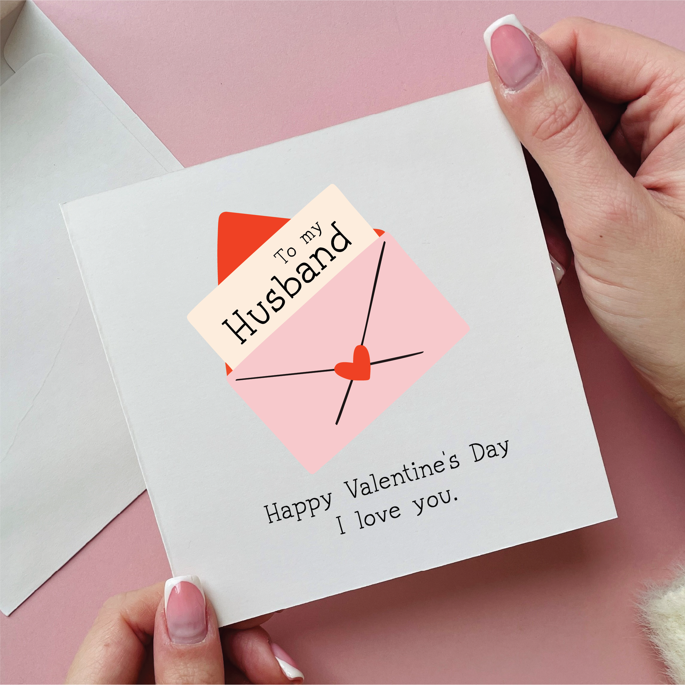 To My Husband Heart Envelope Card