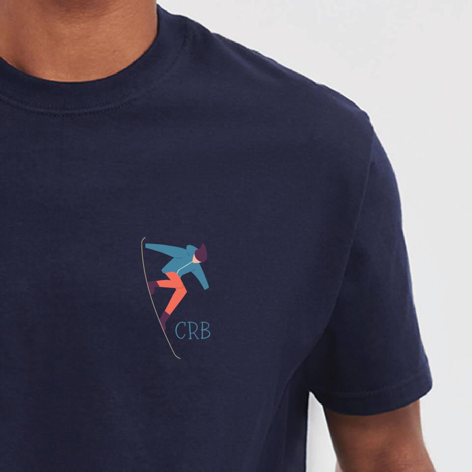 Personalised Initial Skiing T Shirt