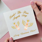 Personalised Angel Wine Christmas Card