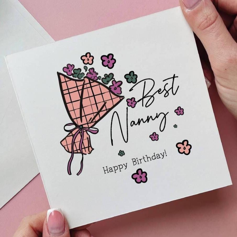 Personalized Floral Birthday Card for Nanny