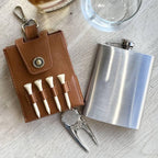 Personalised Golf Hip Flask Gift Set