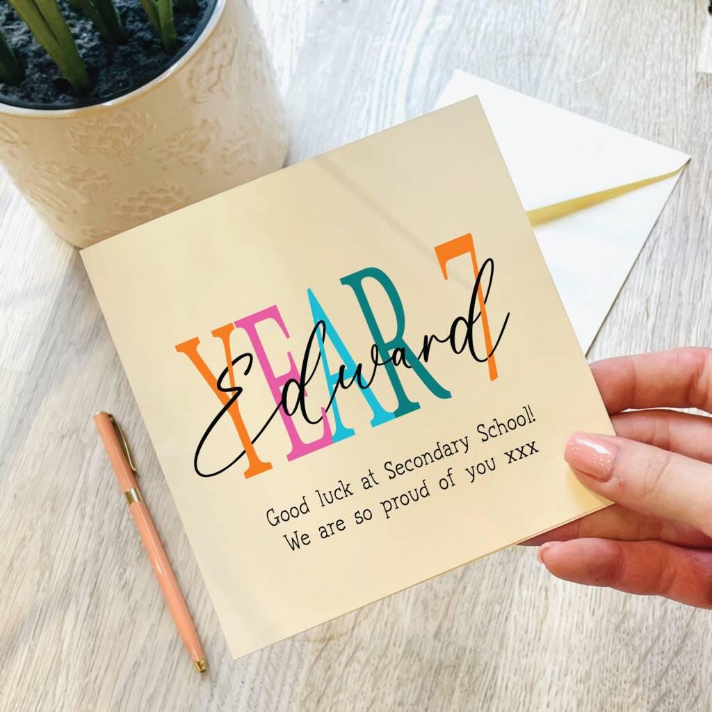 Personalised Year Seven Secondary School Good Luck Card