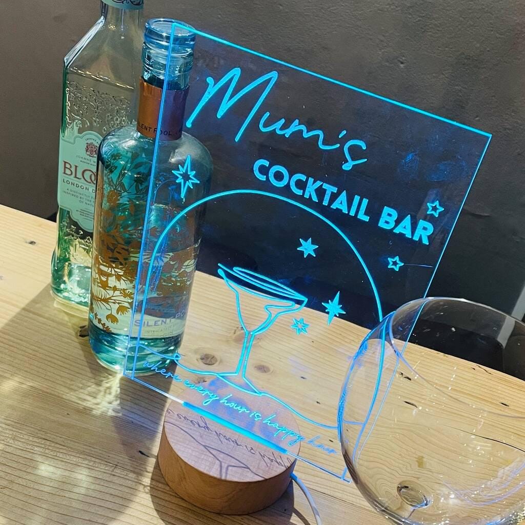 Personalised Light Up Cocktail Sign
