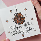 Orange Disco Ball Personalised 60th Birthday Card