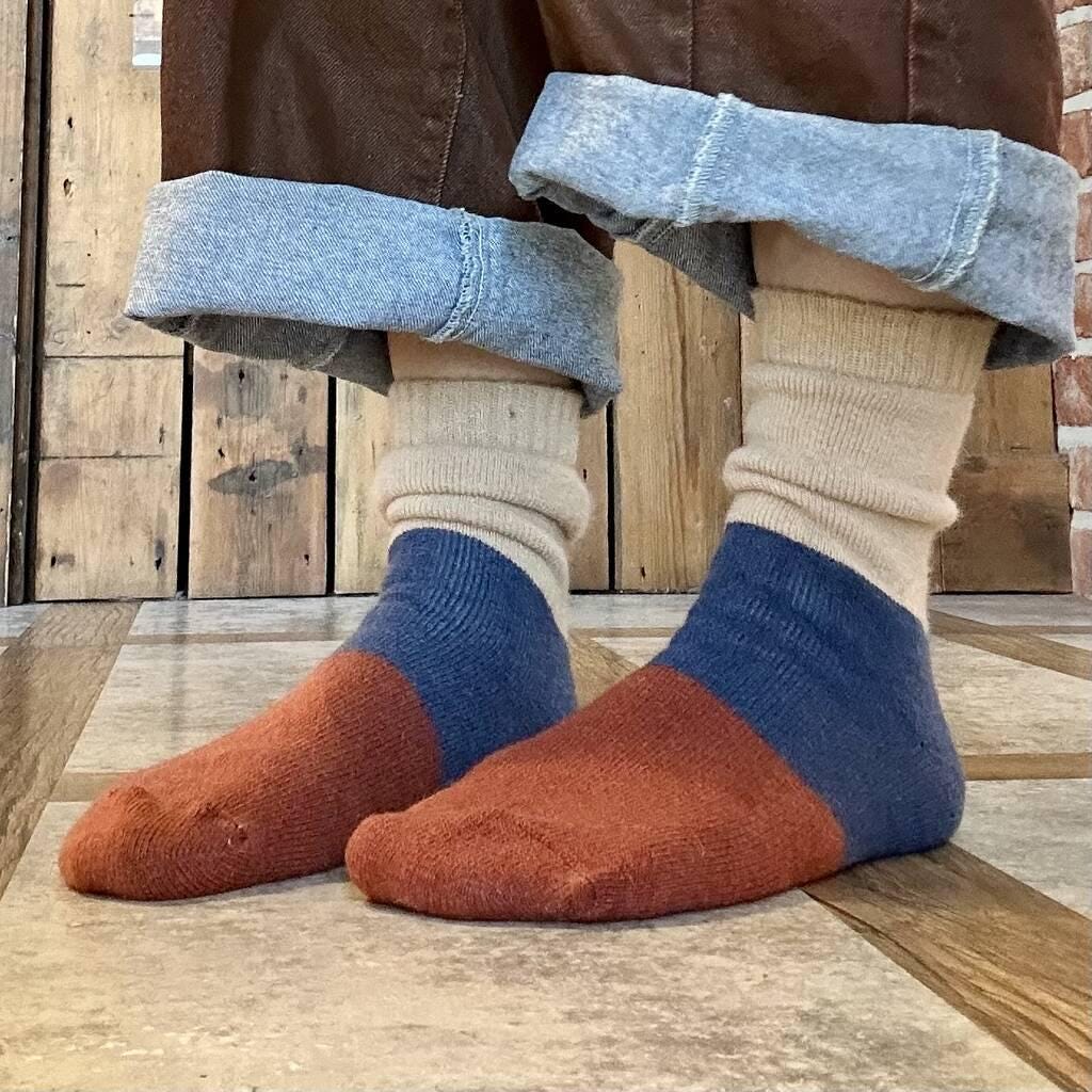 Personalised Men's Block Stripe Cosy Slipper Socks