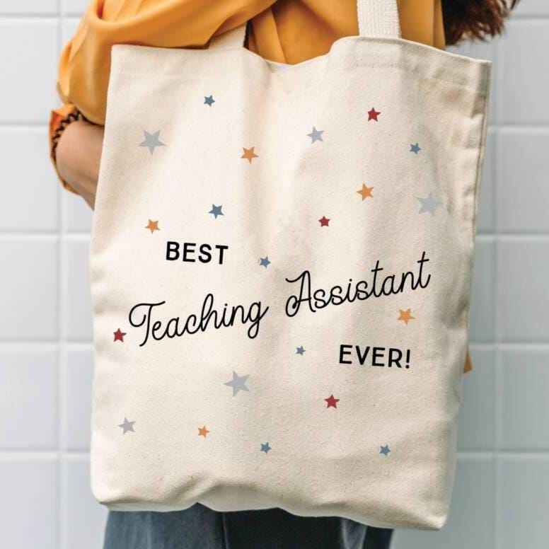 Teaching Assistant Gift Tote Bag: Colorful Star Design