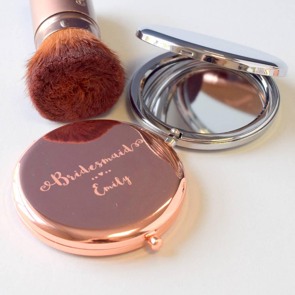 Engraved Bridesmaid Compact Mirror
