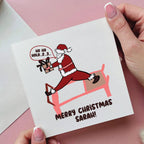 Personalised Santa Reformer Pilates Ho Ho Hold Christmas Card