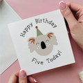 Koala Fifth Birthday Card