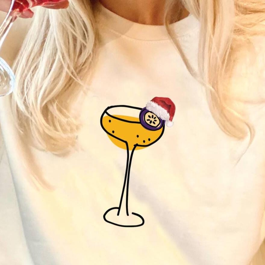 Personalised Santa Hat Pornstar Martini Christmas Jumper