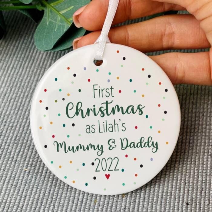 Personalised First Christmas As Parents Decoration