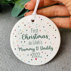 Personalised First Christmas As Parents Decoration