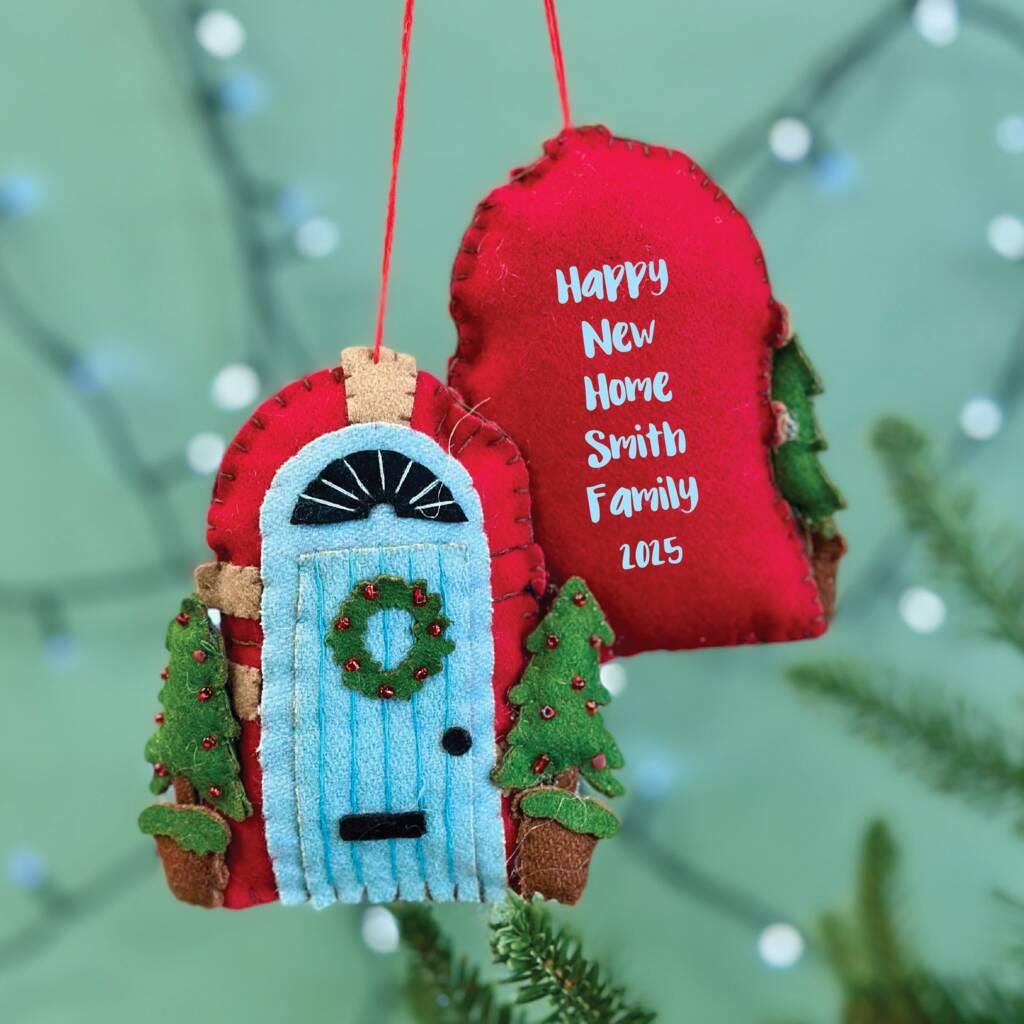 Personalised Home Address Christmas Door Bauble