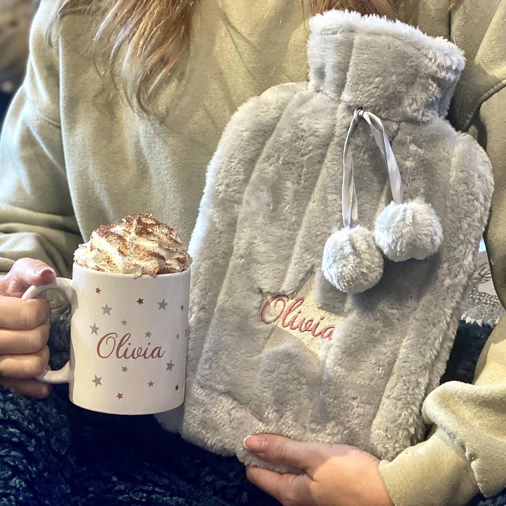 Matching Personalised Star Mug And Hot Water Bottle
