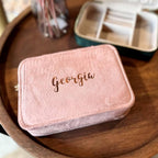 Personalised Velvet Name Travel Jewellery Box