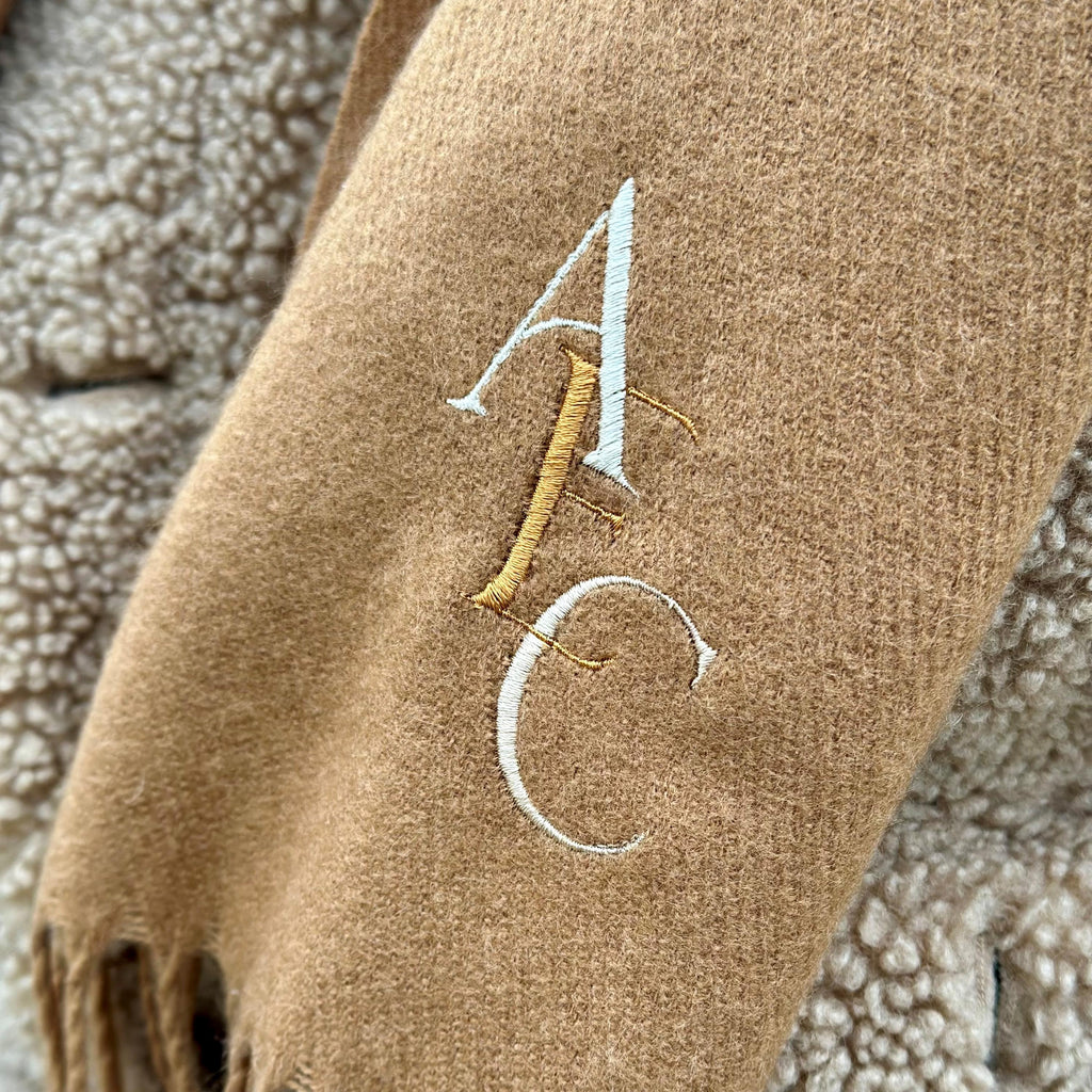 Personalised Staggered Initial Scarf