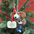 Personalised Reading Dog Christmas Decoration