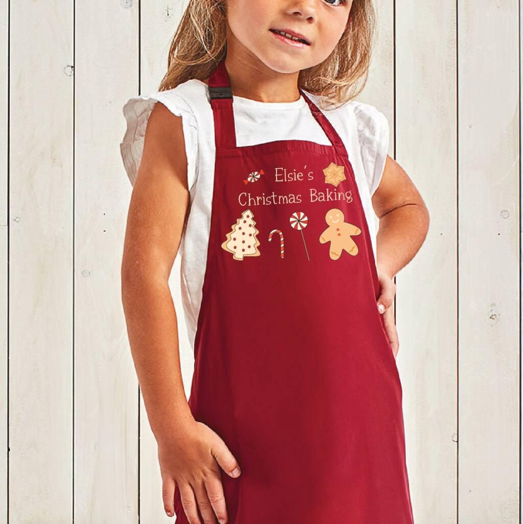 Personalised Kids Christmas Baking Apron