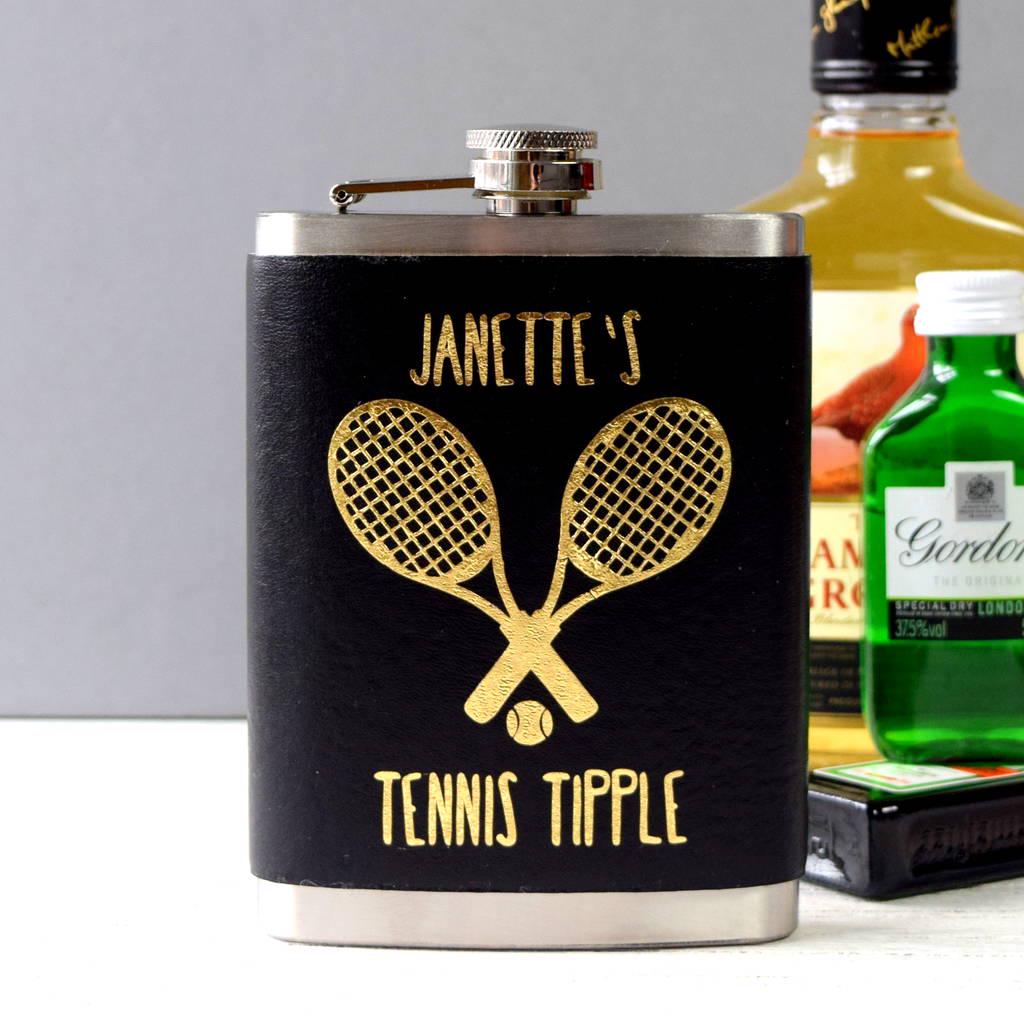 Personalised Tennis Tipple Hip Flask