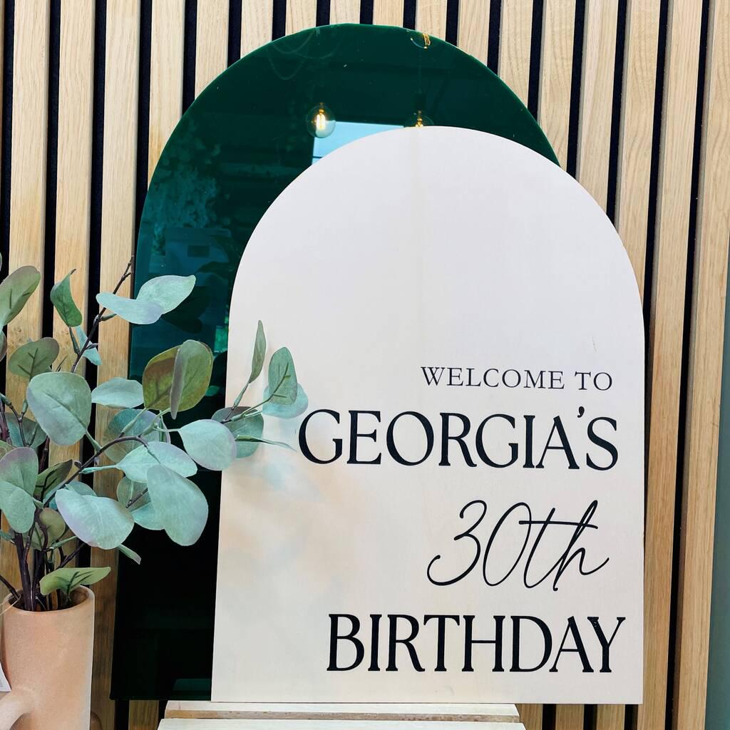 Arched Personalised Birthday Sign