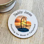 Personalised Surfing Dad Coaster