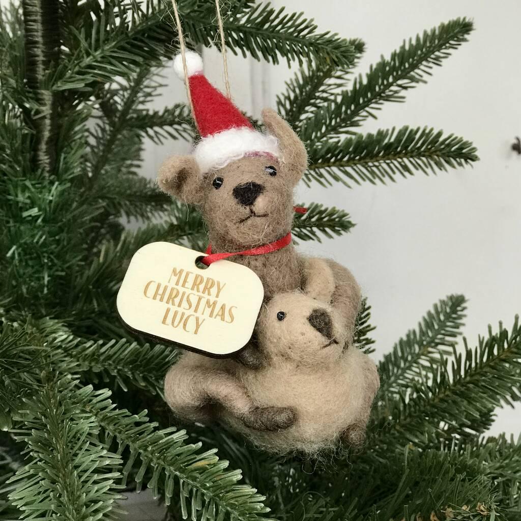 Personalised Kangaroo And Joey Christmas Decoration