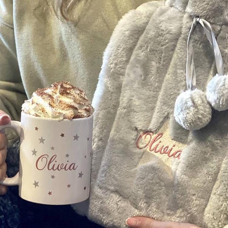 Matching Personalised Star Mug And Hot Water Bottle