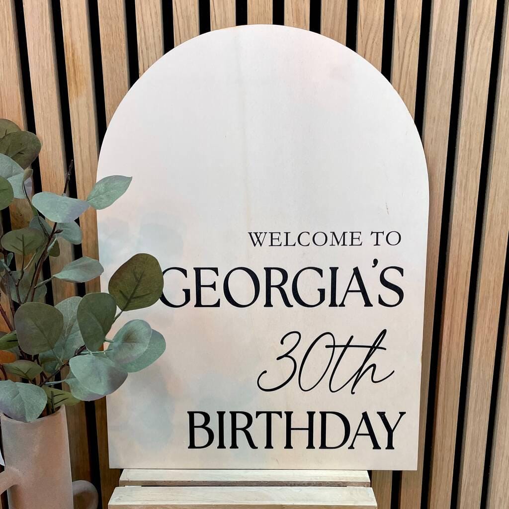Arched Personalised Birthday Sign