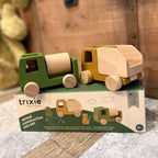 Personalised Construction Cars Wooden Gift Set For Baby