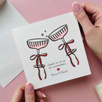 Personalised Cheers To Us Bow Anniversary Card