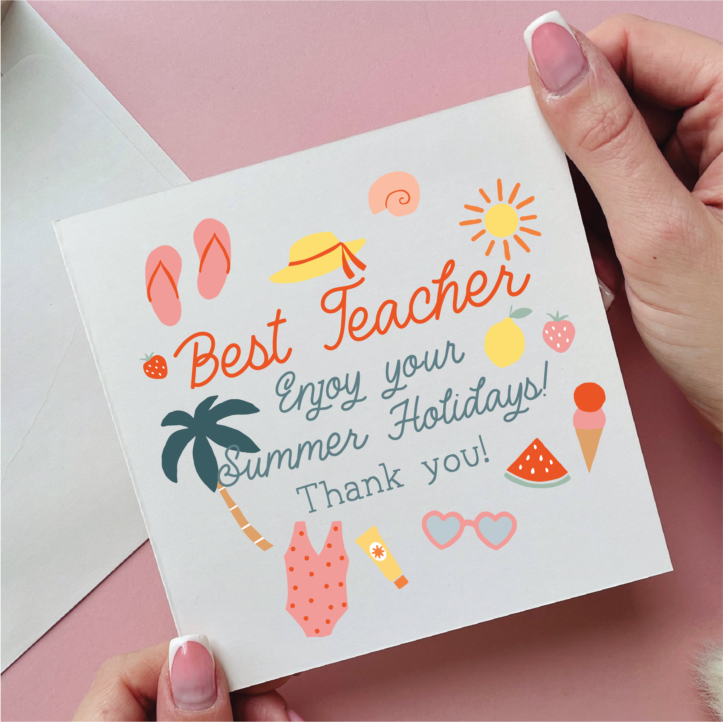 Summer Holidays Teacher Thank You Card
