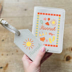 Personalised Summer Drawings Passport Cover And Luggage Tag