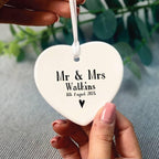 Personalised Wedding And Date Heart Decoration