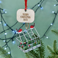 Personalised Robins On Greenhouse Christmas Bauble