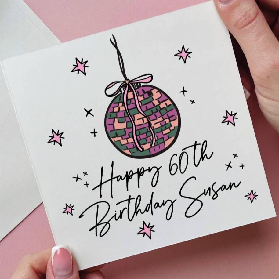Disco Ball Personalised 60th Birthday Card