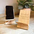 Personalised Facetime Bamboo Phone Holder