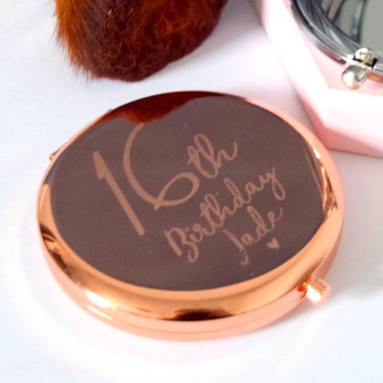Personalised Engraved Birthday Compact Mirror