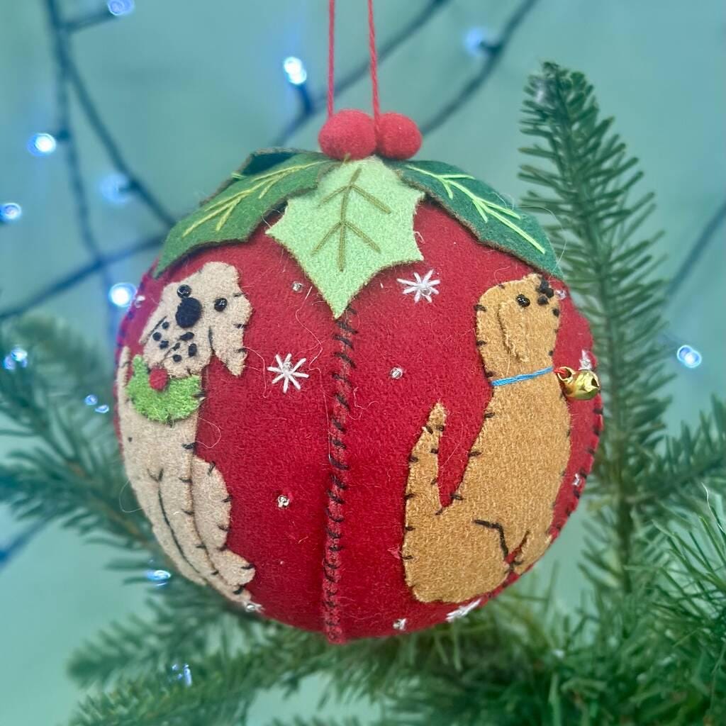 Personalised Dog Lover Felt Christmas Bauble