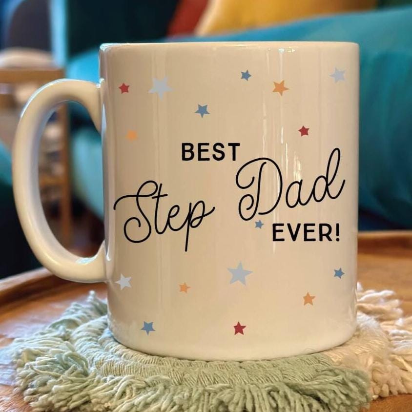 Personalised Scattered Star Best Step Dad Ever Mug